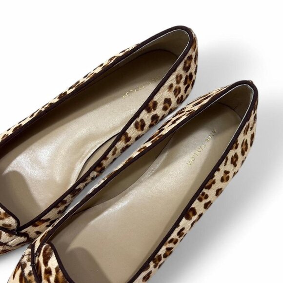 Ann Taylor Leopard Calf Hair Pointed Toe‎ Flats Loafers Slip On Dress Shoes Size - Picture 2 of 4